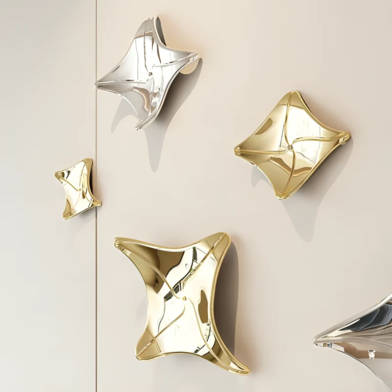 Miomu Decoración de Pared Moderna Dorado con Acabado Metálico