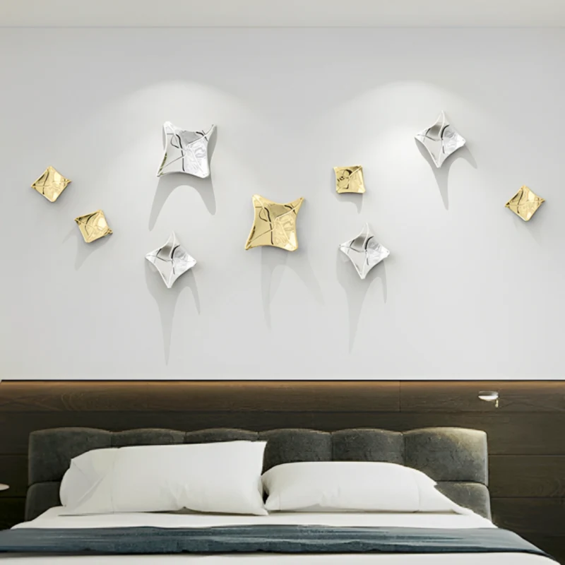 Miomu Decoración de Pared Moderna Dorado con Acabado Metálico