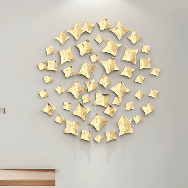 Miomu Decoración de Pared Moderna Dorado con Acabado Metálico