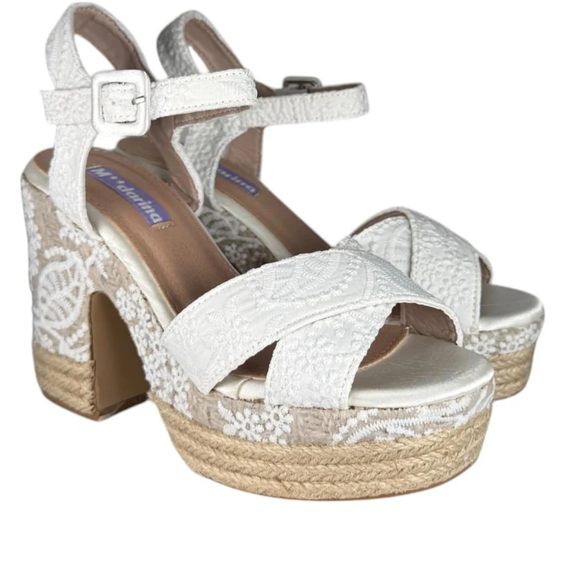 Sandalias de Novia Mandarina Paula Blanco