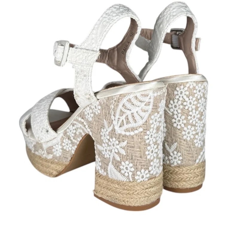Sandalias de Novia Mandarina Paula Blanco