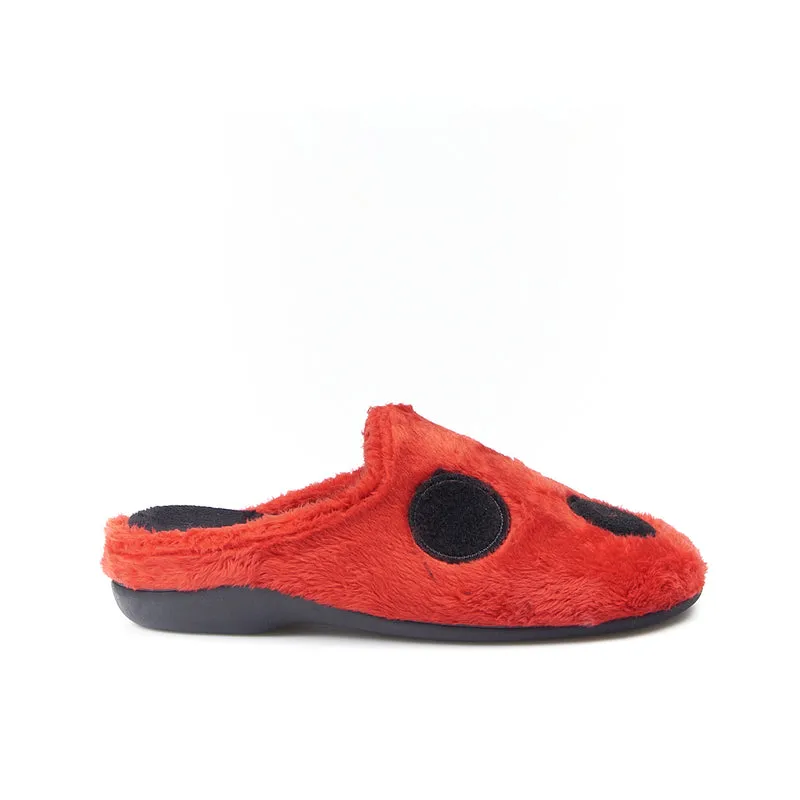 Zapatillas de Casa Marpen Slippers Mariquita 48IV20 Gris y Rojo