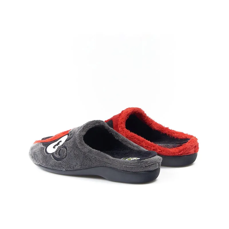 Zapatillas de Casa Marpen Slippers Mariquita 48IV20 Gris y Rojo