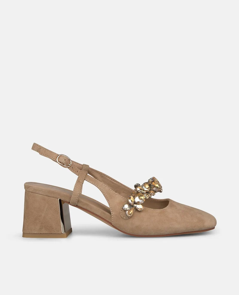ZAPATO DESTALONADO TIRA CON JOYA