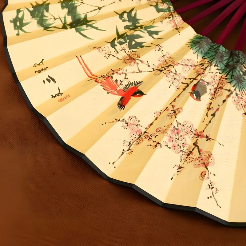 Miomu Ábanico de Bambú, Pintura Tradicional China