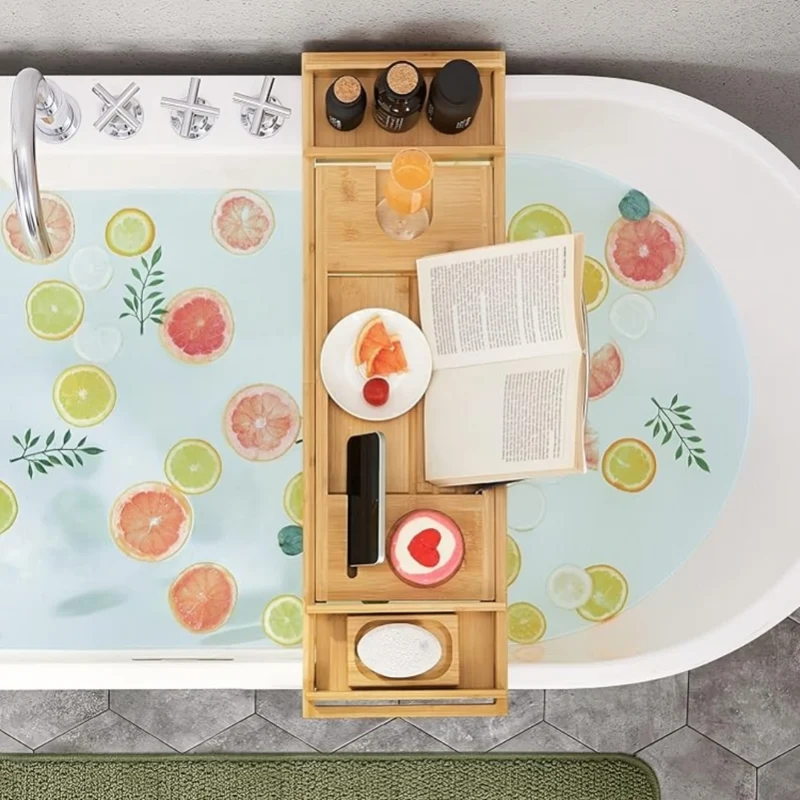 Miomu Soporte de Bambú Plegable para Bañera