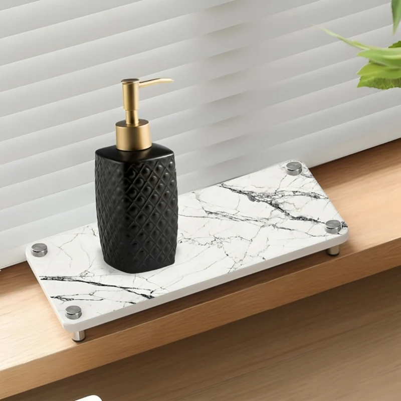 Miomu Bandeja Absorbente de Deatomea para Baño Diseño Mármol