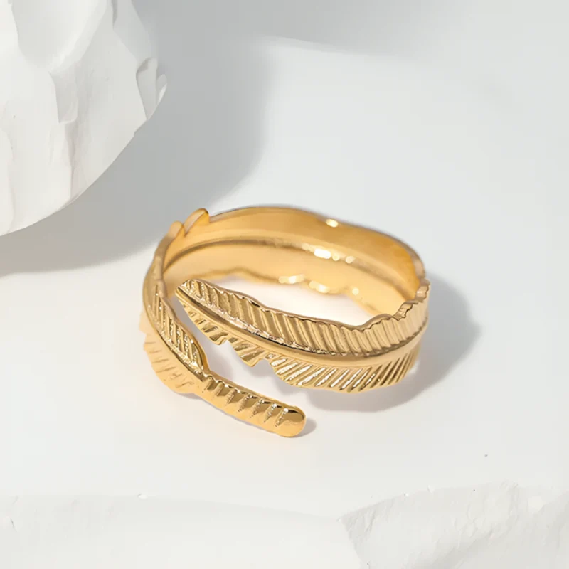 Miomu Anillos Ajustables Acero Inoxidable Elegancia Dorada