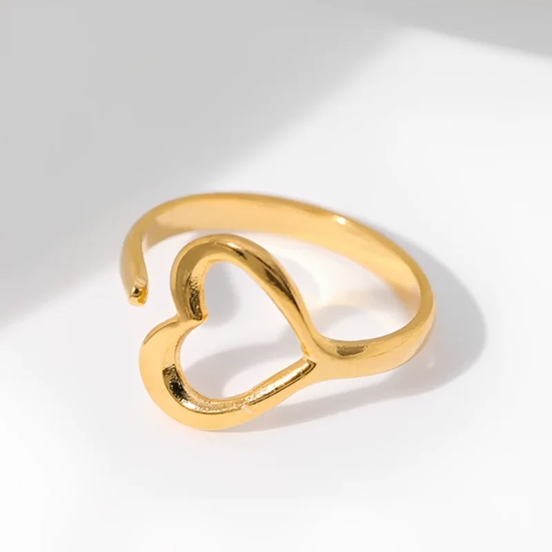 Miomu Anillos Ajustables Acero Inoxidable Elegancia Dorada