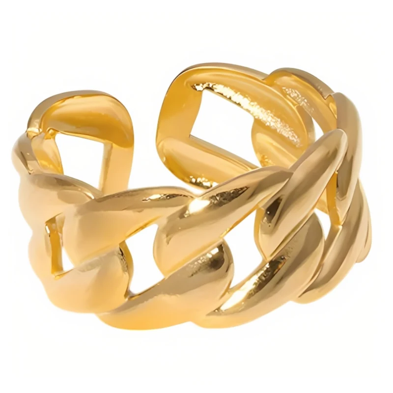Miomu Anillos Ajustables Acero Inoxidable Elegancia Dorada