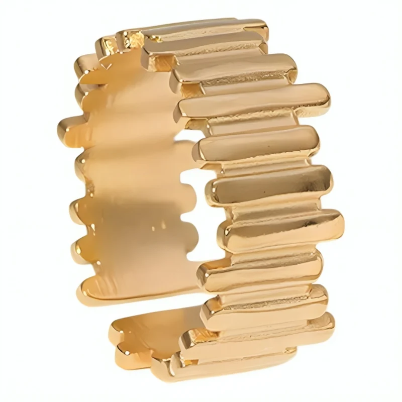 Miomu Anillos Ajustables Acero Inoxidable Elegancia Dorada