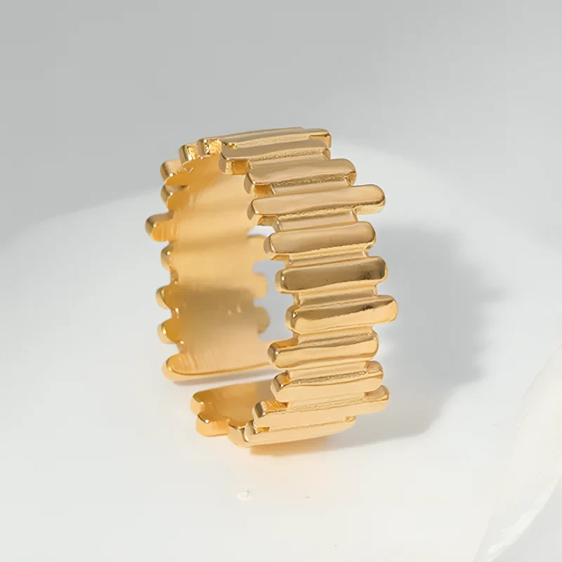 Miomu Anillos Ajustables Acero Inoxidable Elegancia Dorada