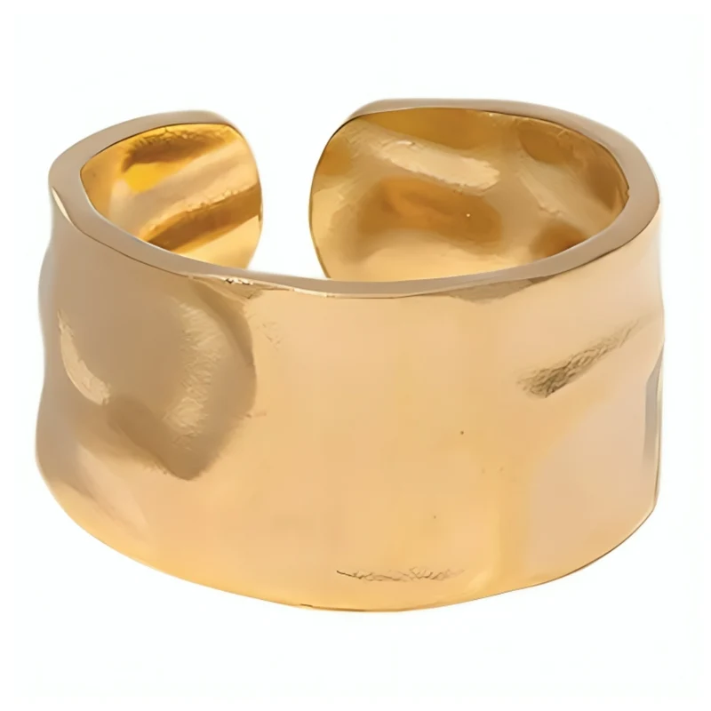 Miomu Anillos Ajustables Acero Inoxidable Elegancia Dorada