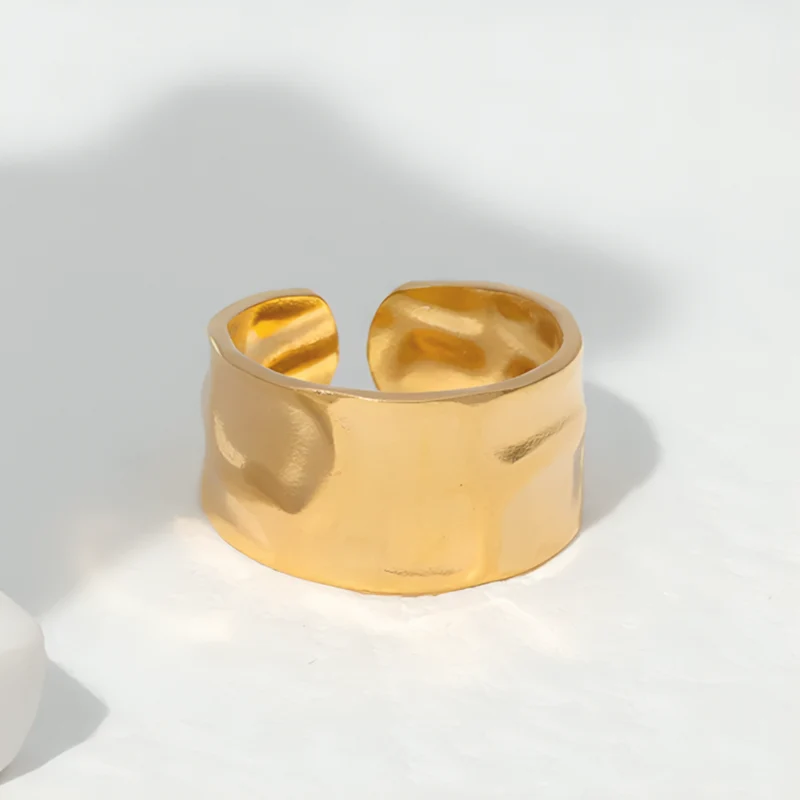 Miomu Anillos Ajustables Acero Inoxidable Elegancia Dorada