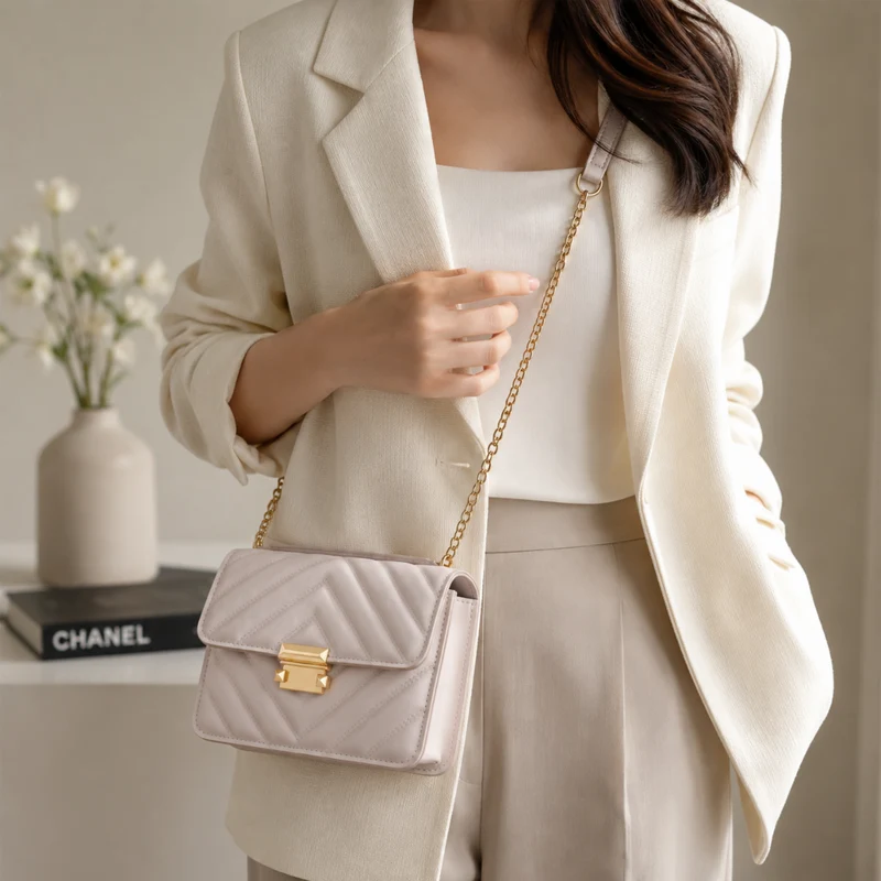Miomu Bolso Acolchado con Correa de Cadena Dorada mm