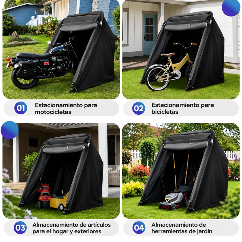 Miomu Cobertizo Plegable Multiuso para Vehículos y Almacenamiento Exterior
