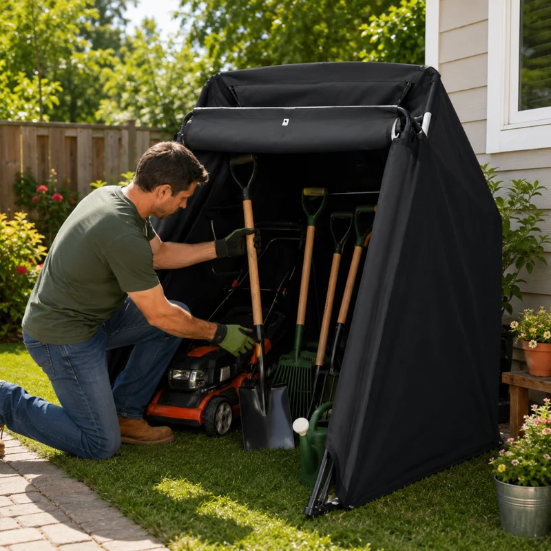 Miomu Cobertizo Plegable Multiuso para Vehículos y Almacenamiento Exterior