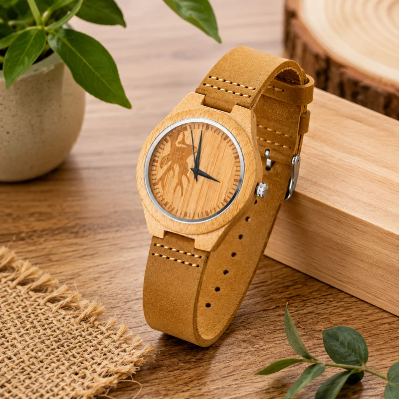 Miomu Reloj de Madera para Hombre Terra