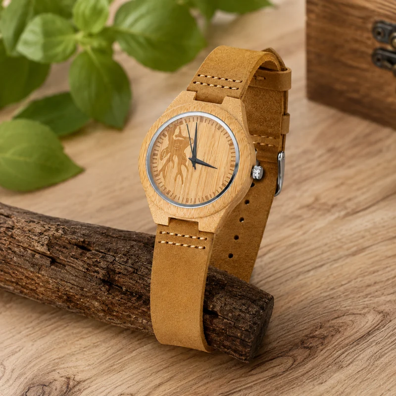 Miomu Reloj de Madera para Hombre Terra