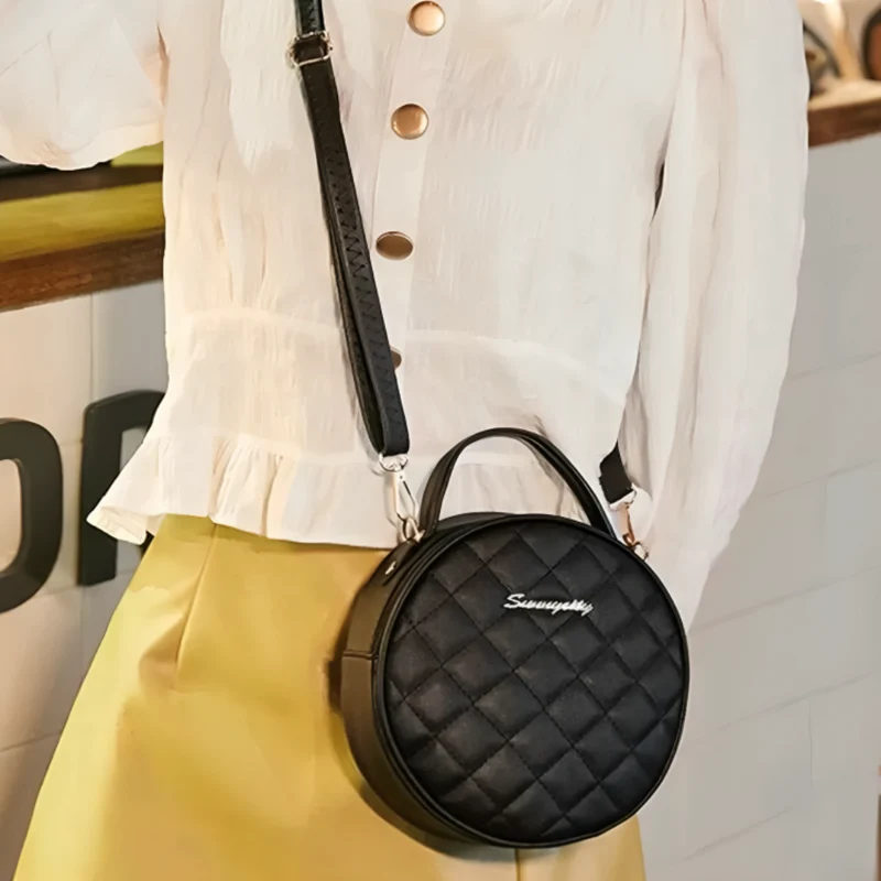 Miomu Bolso Redondo Acolchado con Correa Ajustable