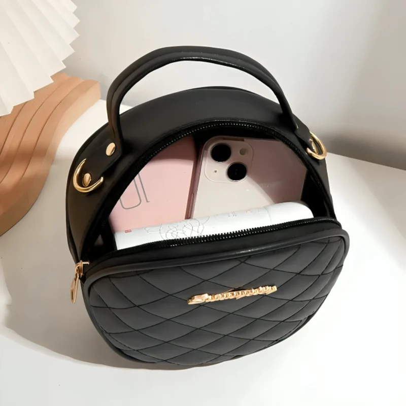 Miomu Bolso Redondo Acolchado con Correa Ajustable