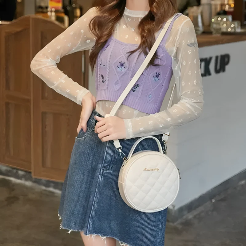 Miomu Bolso Redondo Acolchado con Correa Ajustable