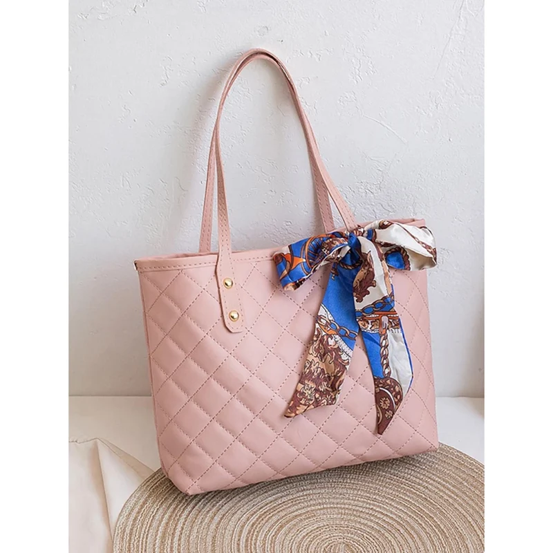 Miomu Bolso Tote Acolchado con Pañuelo Decorativo