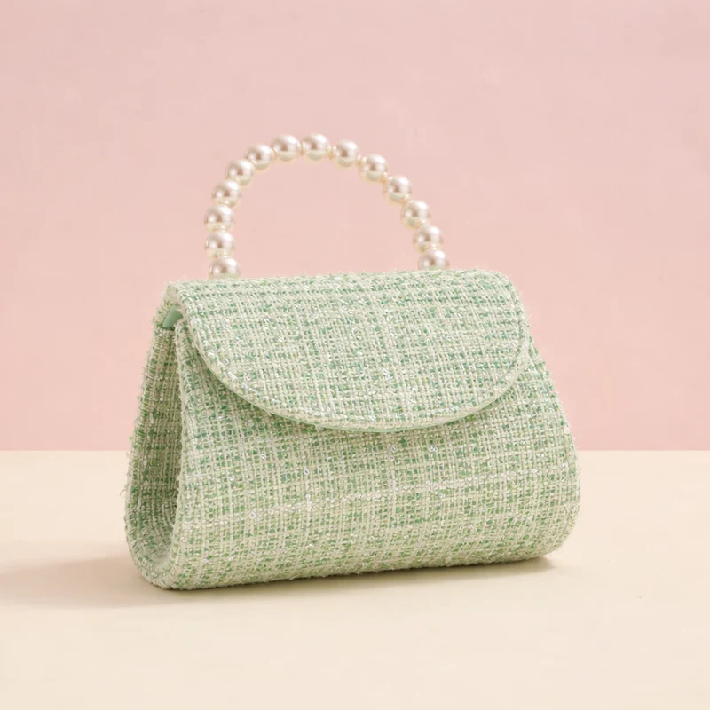 Miomu Bolso con Asa de Perlas y Cadena Dorada