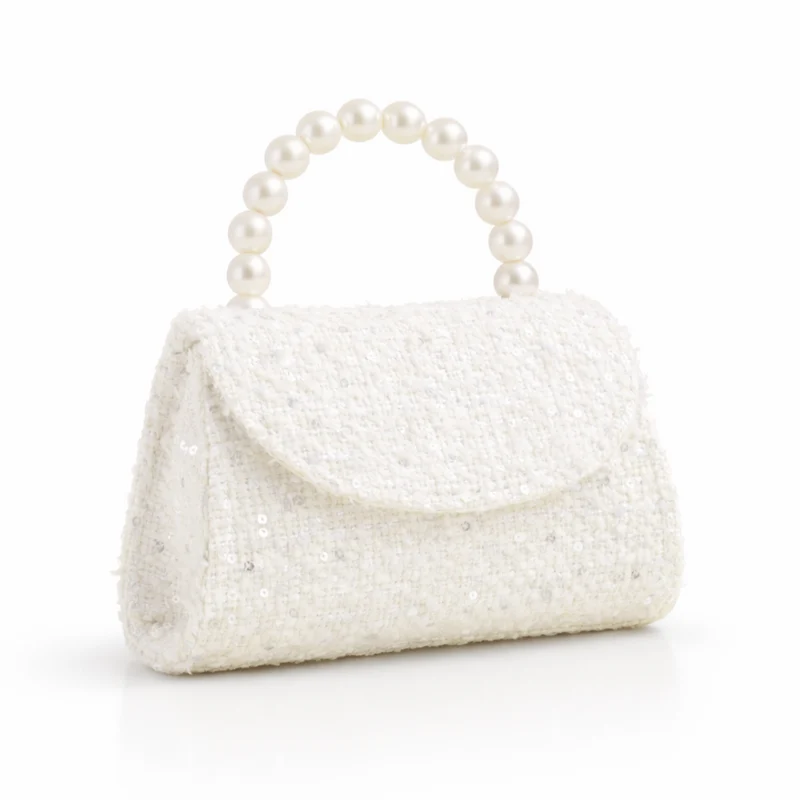 Miomu Bolso con Asa de Perlas y Cadena Dorada
