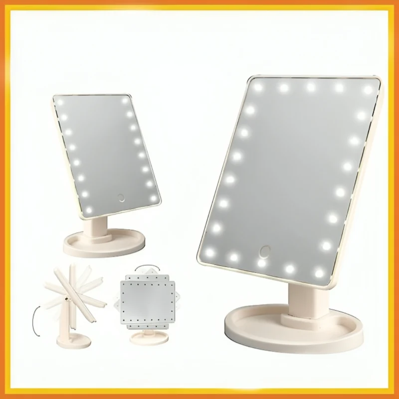 Miomu Espejo de Maquillaje con Luces LED y Base Ajustable