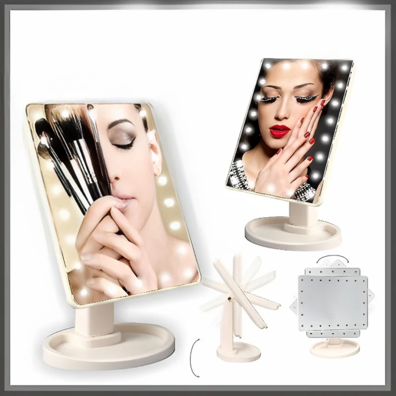 Miomu Espejo de Maquillaje con Luces LED y Base Ajustable