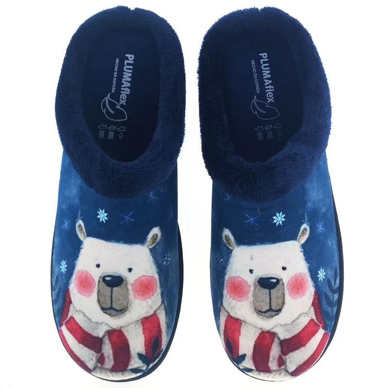 Zapatillas de Casa Roal 12213 Oso Bufanda Marino