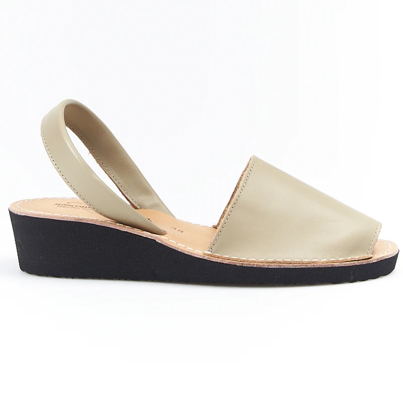 Sandalias Menorquinas Cuña Beige