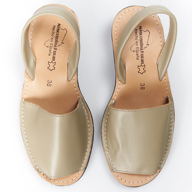 Sandalias Menorquinas Cuña Beige