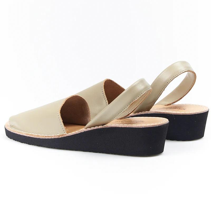 Sandalias Menorquinas Cuña Beige
