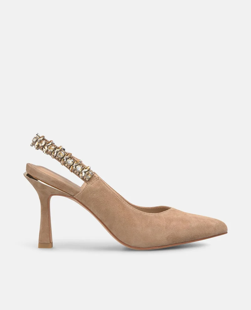 ZAPATO TACÓN TIRA CON PEDRERÍA