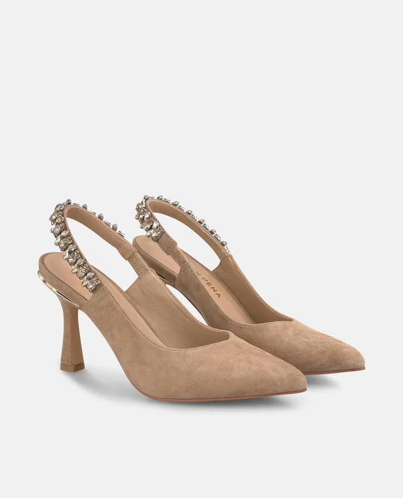 ZAPATO TACÓN TIRA CON PEDRERÍA