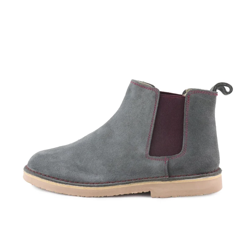 Botín serraje gris/burdeos 6038-121 Jeromín