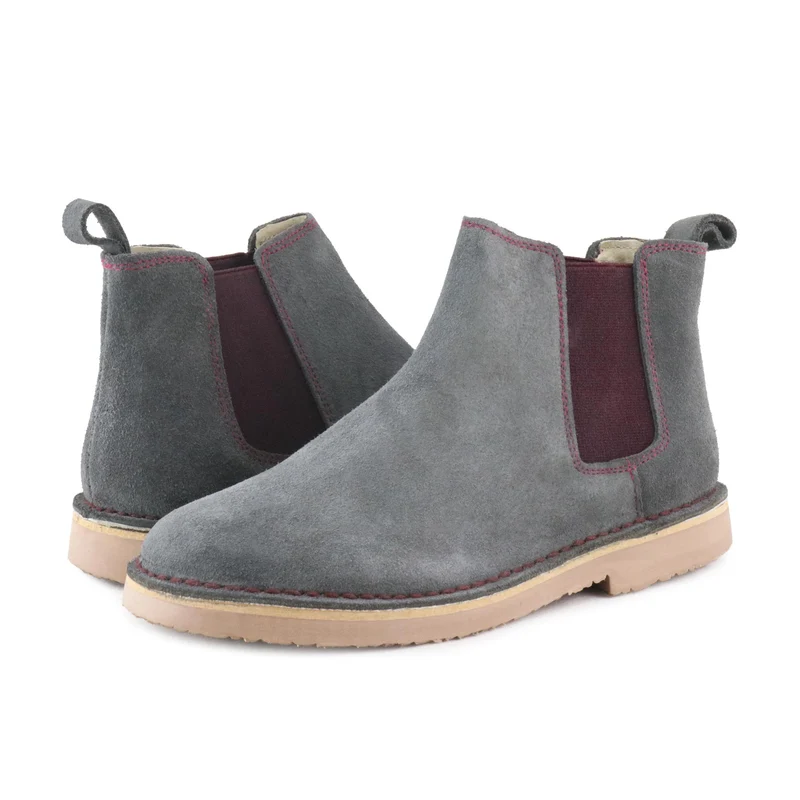 Botín serraje gris/burdeos 6038-121 Jeromín