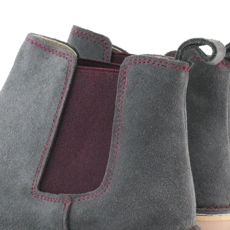 Botín serraje gris/burdeos 6038-121 Jeromín