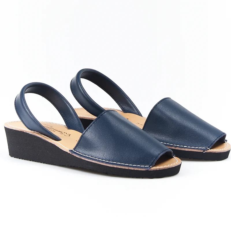 Sandalias Menorquinas Cuña Marino