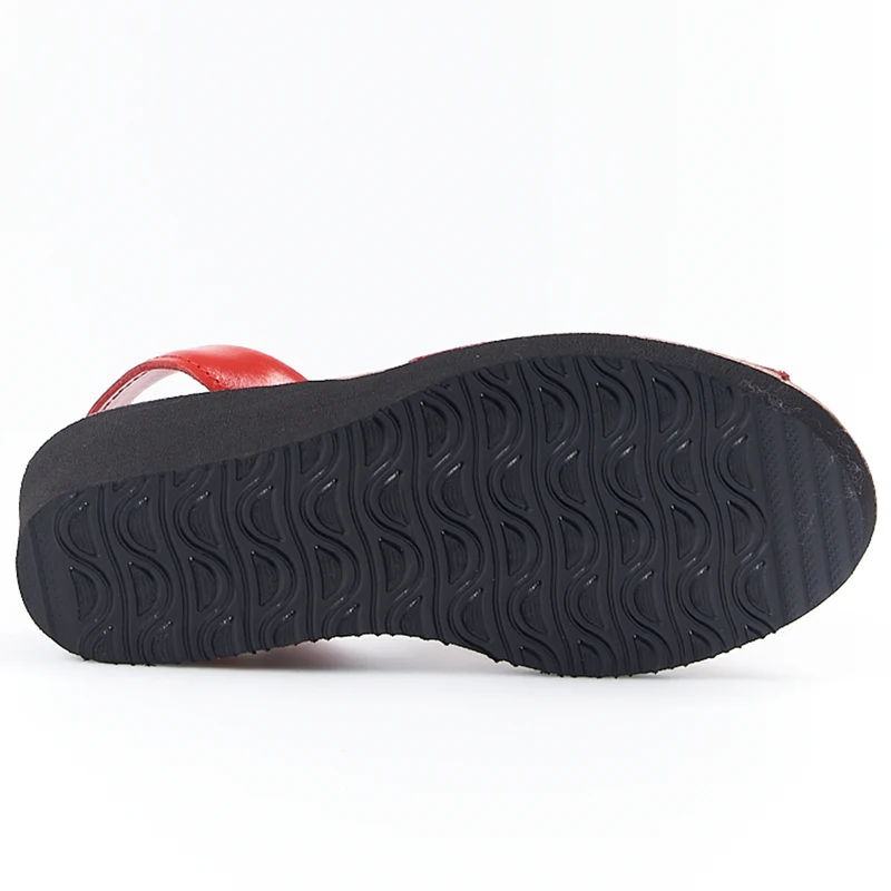 Sandalias Menorquinas Cuña Rojo