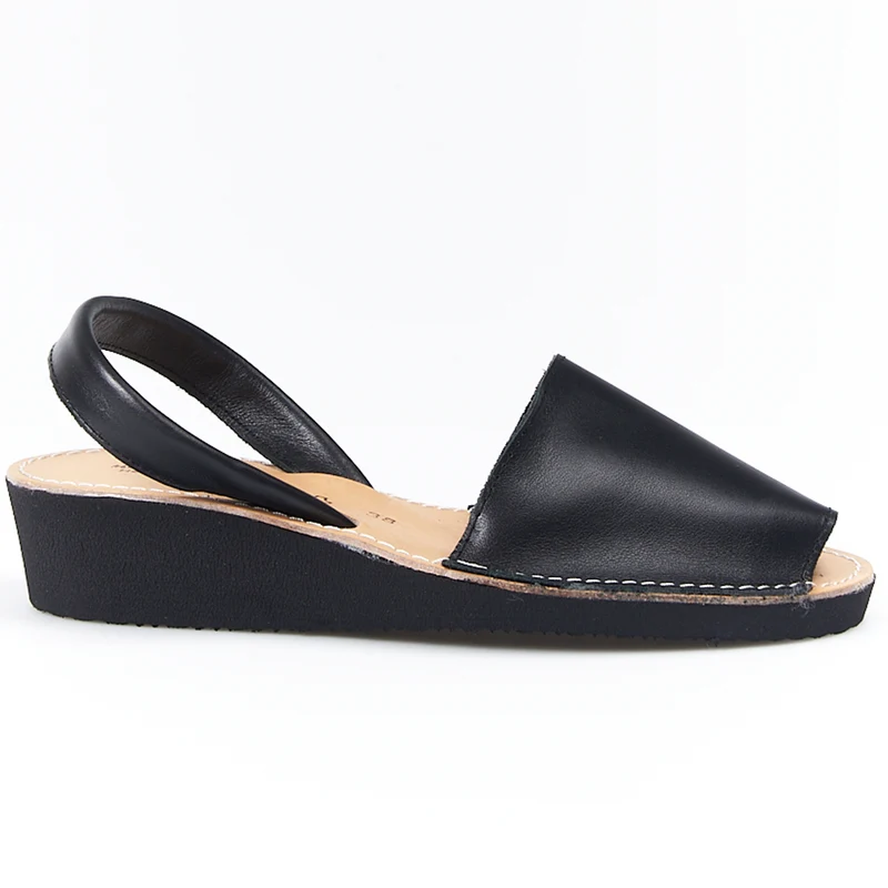 Sandalias Menorquinas Cuña Negro