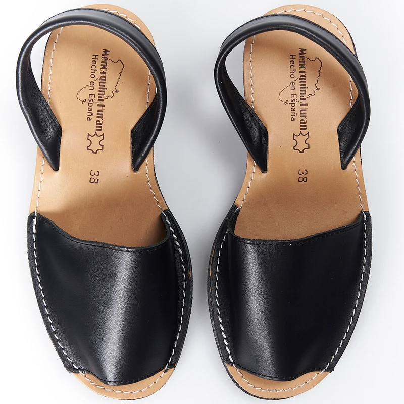 Sandalias Menorquinas Cuña Negro