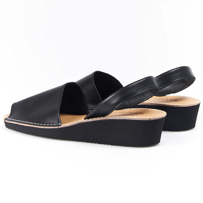 Sandalias Menorquinas Cuña Negro
