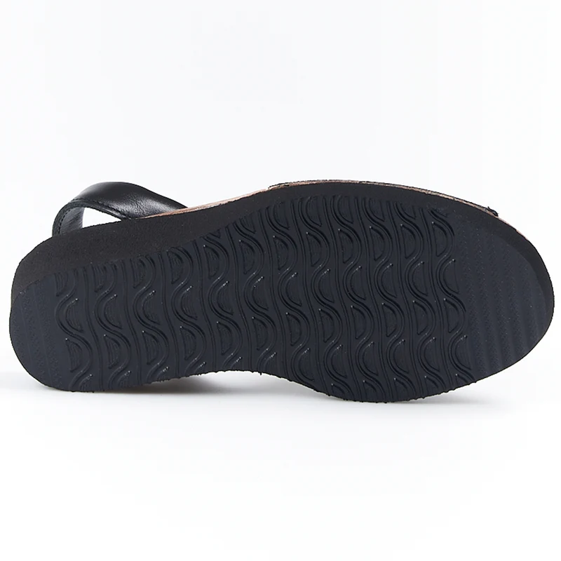 Sandalias Menorquinas Cuña Negro
