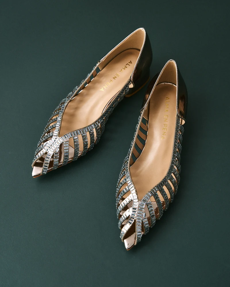 ZAPATO PLANO EFECTO ESPEJO
