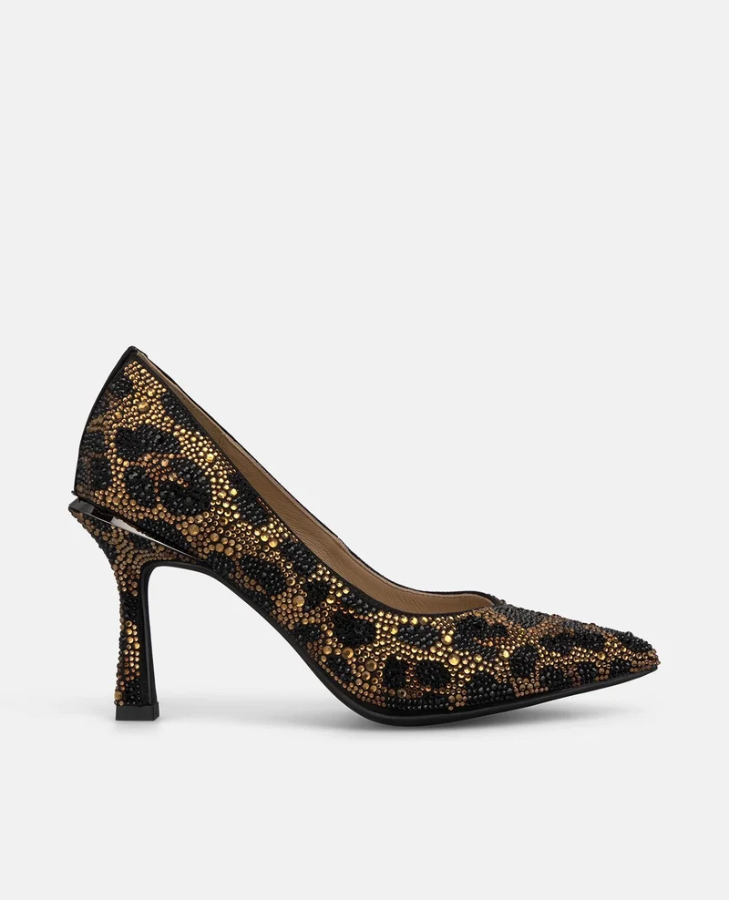 ZAPATO TACÓN PEDRERÍA BICOLOR