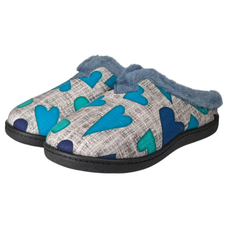 Zapatillas de Casa Plumaflex Corazones 12066 Azul