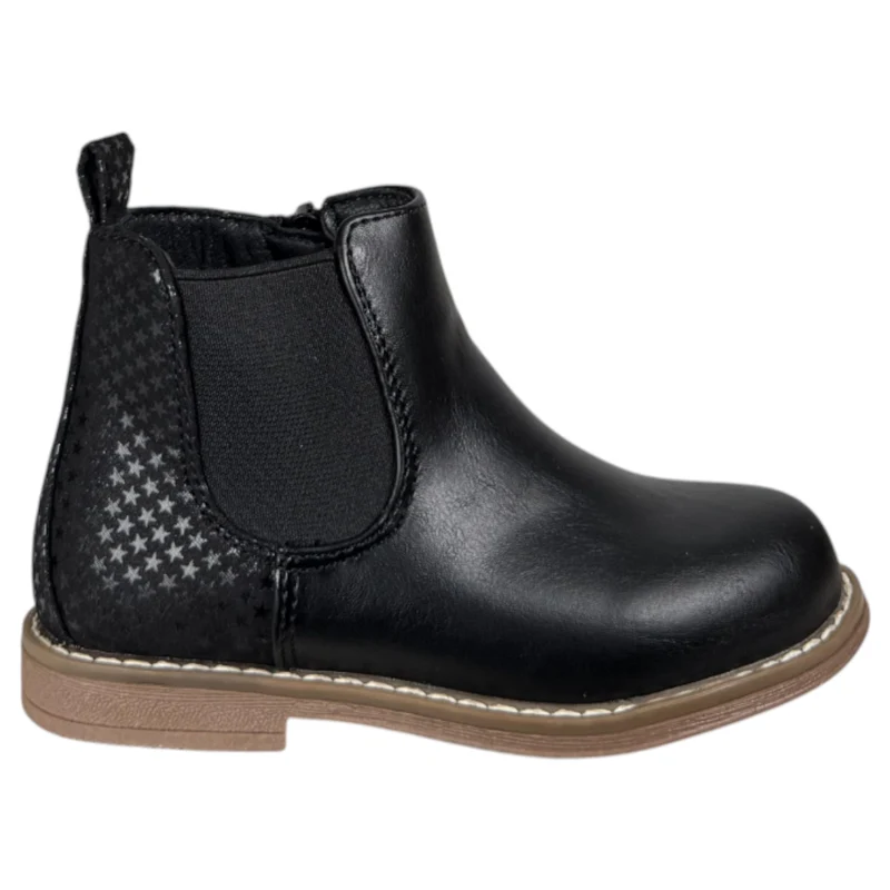 Botines Bubble Kids Elástico Glitter C1548 Negro